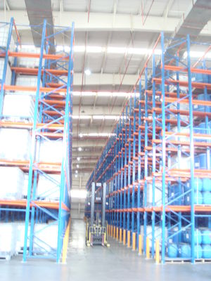 ISO9001 Galvanized  Drive Through Pallet Racking System For Forklift